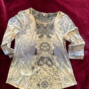 Women size Large vintage style print shirt